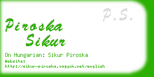 piroska sikur business card